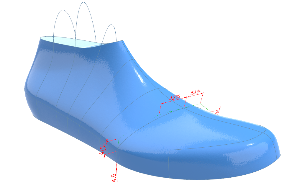Showing Shoe Last Design Surfaces when Updating