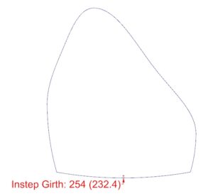 Instep Girth Measurement for Shoe Last Trimmed by Orthotic